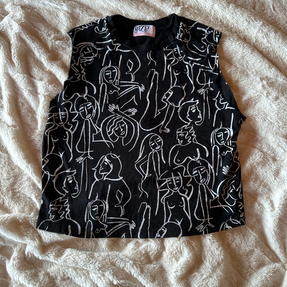 Black Graphic Tee Top